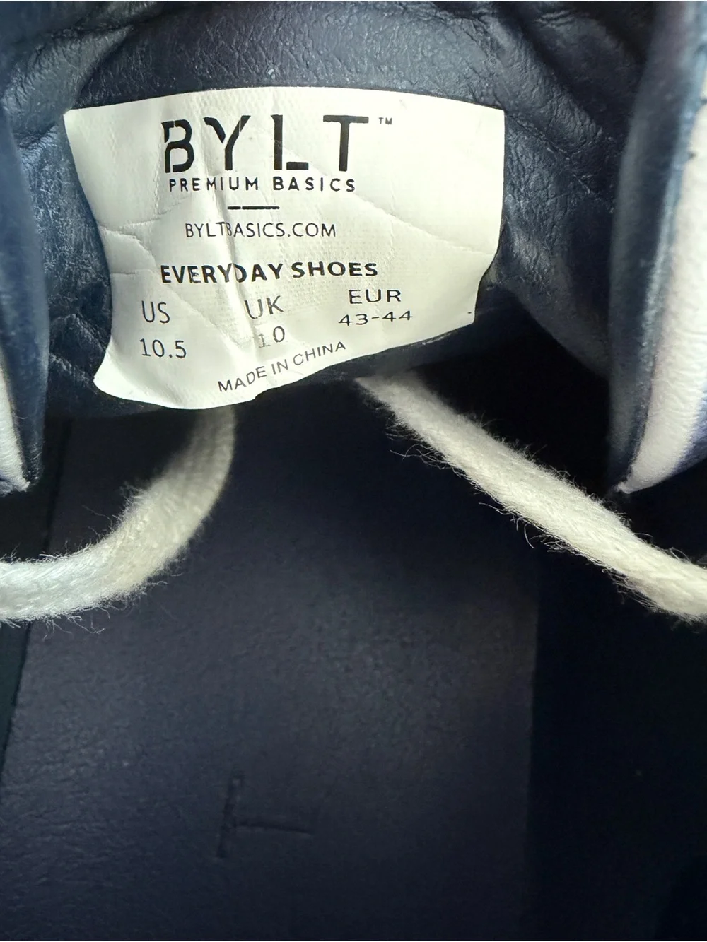 Men's BYLT Basic Everyday White Leather Sneakers - Size 10.5 - Picture 6 of 7